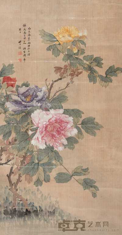 杜祖培 花卉 立轴 77.5×41cm